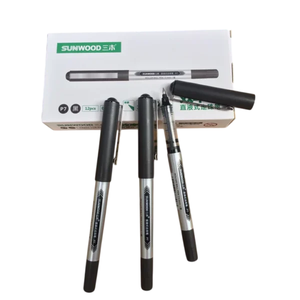P7 Roller Ball Pen Sunwood 0.5mm Black [PD] [1 BOX]