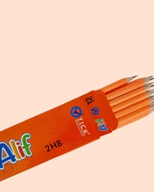 Tick ALIF Orange Hexagonal Eraser tip Pencil 12 PCS Pack (COB)