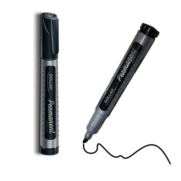 Dollar Round Tip Permanent Marker 2mm Black [RS][1PC] UML-2